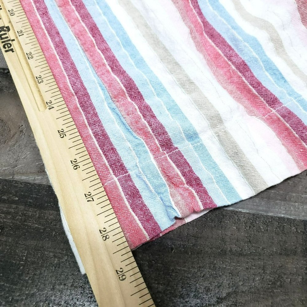 Cato Wide Leg Striped Linen-Blend Pants in White, Red, Blue, Tan - Picture 2 of 11